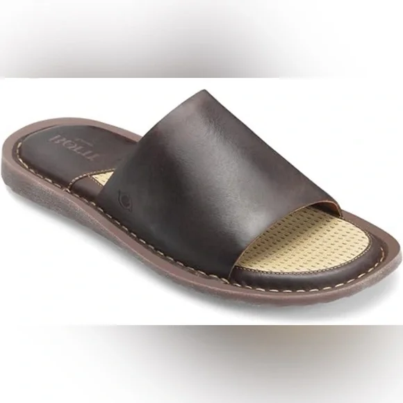 NWOB Born Owen distressed brown  leather flip-flop sandals Mens Size 10 New NWOB Mens Born Owen Distressed Taupe Suede Comfort Flip  main image 3